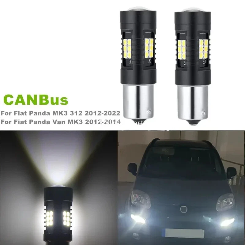 For Fiat Panda MK3 312 2012-2022 2x LED Front Car DRL Daytime Running Light Bulb Foto 1 de 4