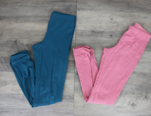 Old Navy Girls Bundle Set Leggings Pants Youth Size XL 14 Stretch Pink Teal