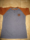 Zoo York Mens Short Sleeve BLUE RUST T-Shirt Size Large 2 BUTTON FRONT