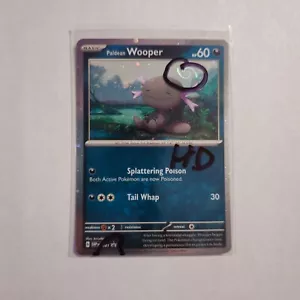 2 HD SWIRL 🌀 Paldean Wooper 041 Cosmos Holo Raro Escarlata Violeta Tarjeta Pokémon Casi Nuevo - Imagen 1 de 2