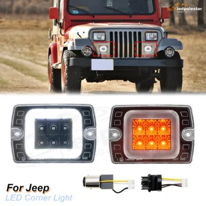 2 luces LED de estacionamiento y señal de giro para Jeep Wrangler YJ 1987-1995 lente transparente - Imagen 1 de 12