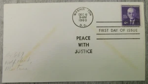 First Day Of Issue Andrew Carnegie NY 1960 Peace Vintage Stamp Envelope Cover - Picture 1 of 4