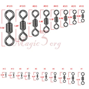 20-50x Barril Rodante Giratorios Broches de Pesca 20-1323Lb Anillo Sólido Acero Inoxidable - Imagen 1 de 9