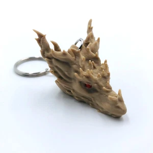 Llavero Cabeza de Mamá Dragón del Desierto Impreso en 3D Beige Arena Hecho en EE. UU. - Imagen 1 de 2