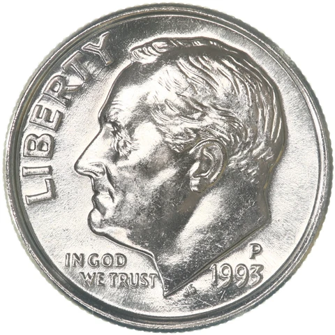 1993 P Roosevelt Dime Gem BU US Coin Cover