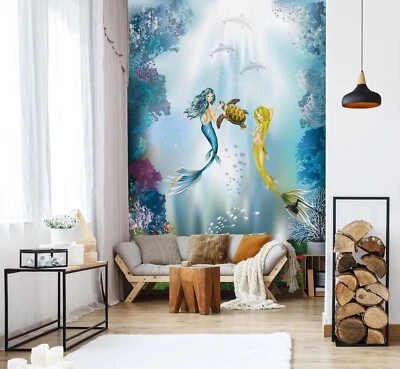3D Meerjungfrau Mädchen ZHUC8047 Tapete Wandbild Fototapete Abnehmbarer Amy - Bild 1 von 4