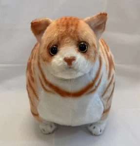 Fat Cat Plush American Shorthair Red Tabby 14" Chubby Round Kitty Toy Japan - Picture 1 of 15