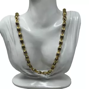Collar Alabaster Jewelry Co cuentas acanaladas tono dorado 30 pulgadas - Imagen 1 de 7