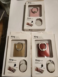 Mobile Square Finger Grip Ring Stand Rotate 360 Phone Holder all devices W/hook - Picture 1 of 7