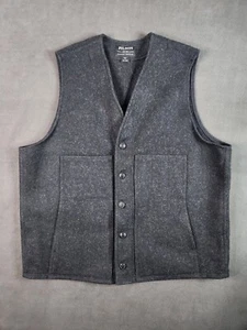 Filson Mackinaw Wool Vest Mens Size XXL Long Pockets Gray Made In USA Vintage - Picture 1 of 17