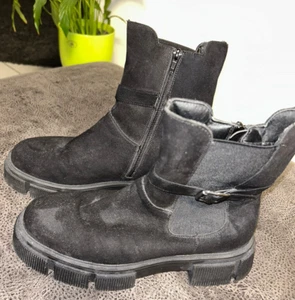 Ambellis ღღ Stiefel gefüttert / Steifelette Velour Gr. 40 ღღ schwarz ღღ - Bild 1 von 5