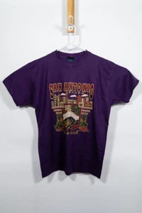 Lila San Antonio Texas Damen Kurzarm T-Shirt M - Bild 1 von 2