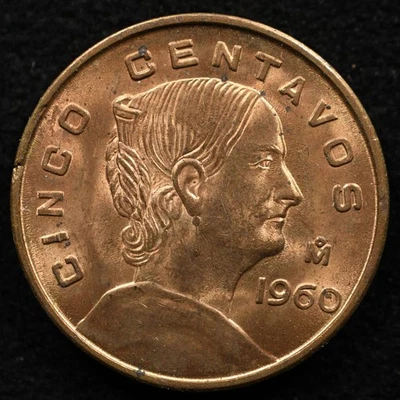México 5 Centavos 1960, Moneda, Inv#E644 Foto 1 de 2