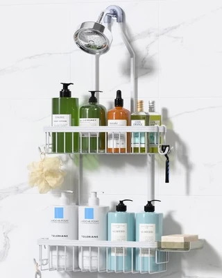 Carrito de ducha colgante de acero inoxidable | Organizador de cabezal de ducha colgante para baño  Foto 1 de 4