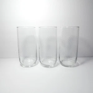Vintage Libbey Clear Swirl 6" hoch 16 Unzen Trinkgläser Trinkgläser - 3er Set - Bild 1 von 8