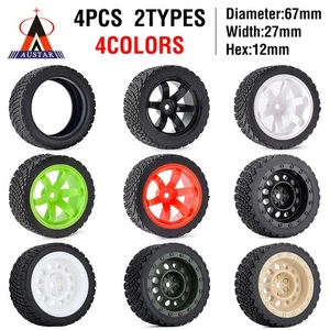 Austar 4 Stück 12 mm Sechskant 67 mm RC Auto Reifen Rad für 1/10 Rolly WLtoys 1/14 144001 - Bild 1 von 30