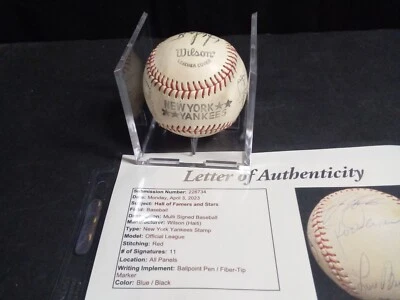 Hall of Famers Multi-Signed Wilson Baseball Brock Carew Robinson JSA LOA -# - Image 1 of 4