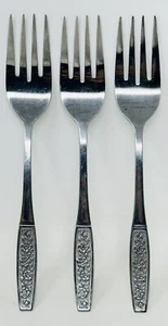 3 Customcraft Edelstahl Gabeln 6,5" Besteck Rosen Muster - Bild 1 von 6