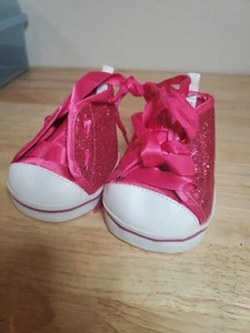 Build-A-Bear Pink SPARKLE HIGH TOPS Teddy Size Fashion Athletic Tennis Shoes - Picture 1 of 9