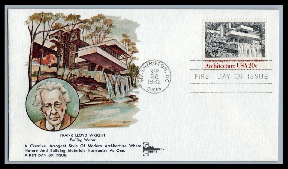 US FDC # 2019 20c Architecture Gill   1982, 9p5356 - Image 1 of 1