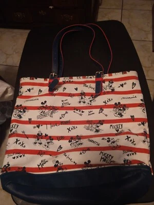 Mickey Mouse And Minnie Mouse Tote Purse Love Handbag Disney Parks Zippers - Image 1 of 4