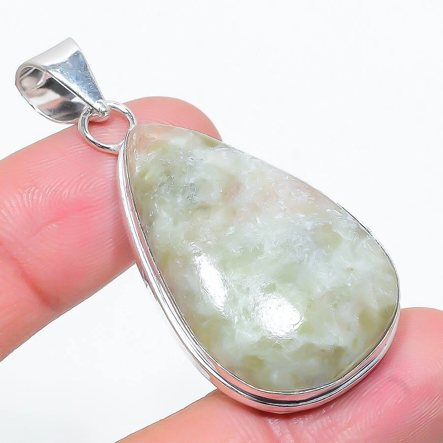 Colgante de joyería de piedras preciosas de plata de ley 925 de serafinita naranja para regalos Foto 1 de 1