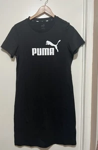 Puma Essentials Slim Short Sleeve Women’s Black T Shirt Dress L NWT - Picture 1 of 6