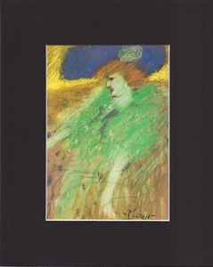 8X10" Matted Print Art Picture Painting Pablo Picasso: Woman in a Blue Hat 1901 - Picture 1 of 1