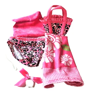 BAB Summer Sun Bathing Lot 5 Piece Build A Bear Suit Bottoms, Towel, Beach Bag - Picture 1 of 11