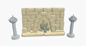 Fireplace with standing brazier 28mm Dungeons and Dragons Pathfinder  - Picture 1 of 3