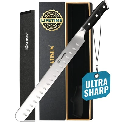 13 Inch High Carbon Steel Brisket Slicing Knife with Gift Box - Image 1 of 4