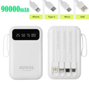 MIni Power Bank 90000mAh 4 USB Pack Batería de respaldo Cargador rápido para todos los móviles - Imagen 1 de 19