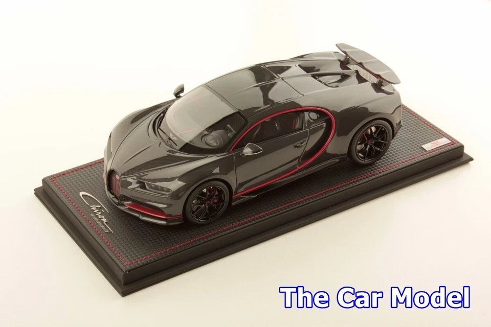 MR Bugatti Chiron Sport Grey Carbon with Red Frame - Limited 49 pcs 1/18, RARE - Image 1 of 4
