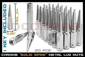 20 Pc New Model Ram 1500 Truck Mopar 5x5.5" Chrome Spike Lug Nuts 4.5" Tall - Picture 1 of 1
