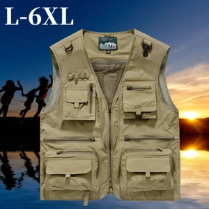 Fishing Vest Men's Quick Drying Multi Pocket Camping Hiking Breathable Jacket - Picture 1 of 19