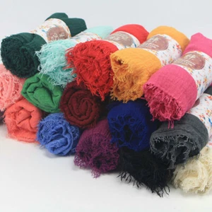 Women's Cotton Blend Viscose Crinkle Hijab Scarf Scarves Muslim Head Wrap Cover - Picture 1 of 66