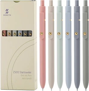 Gel Pens, 6 Pcs 0.5Mm Quick Dry Black Ink Pens Fine Point Smooth Writing Pens, C - Picture 1 of 12