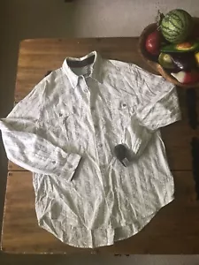 Opening Ceremony Button Down Plaid Wool Nylon Shirt Mens XL Extra Large Ivory - Picture 1 of 4