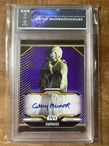 2021 Topps Star Wars Bounty Hunters Auto SP 28/50 Cathy Munro/Zuckuss GGS7/9Auto - Picture 1 of 2