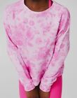 $72 Terez Kids Girls Pink Porcelain Floral Print Crew-Neck Sweater Size 5
