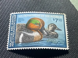 US SCOTT #RW46 MINT NEVER HINGED 1979 FEDERAL DUCK HUNTING STAMP GREEN WINGED - Picture 1 of 2