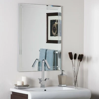 Decor Wonderland SSM1102 Tri-Bev Frameless Bathroom Wall Mirror - Image 1 of 4
