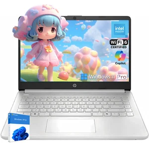 HP 2025 14" Intel N150 Silver 16GB RAM 128GB UFS Win11Pro Student Laptop - Picture 1 of 6