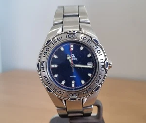 Adidas SS blue dial dated unidirectional bezel Diver style watch - Picture 1 of 9