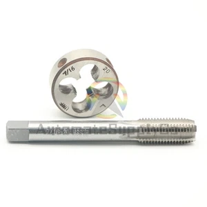 7/16"-20 UNF Tap and Die Set Left Hand, 7/16 x 20 UNF Thread Tap and Round Die - Picture 1 of 9