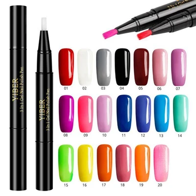 3 In 1 Nail Pen Gel Polish Special Pencil Varnish Hybrid Base Coat One Step Gel