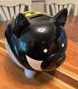 Batman DC Comics Ceramic Coin Piggy Bank Fab Starpoint Pig Novelty Logo RARE - Picture 1 of 7