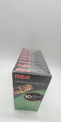 RCA Videocassette T120 VHS Cinta en Blanco 6 Horas Grabación Paquete de 10 Nuevo Sellado Foto 1 de 4