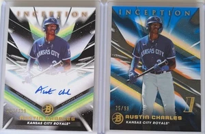 2023 Bowman Inception Austin Charles RC Auto /399 & Rookie Card /99 Royals MLB - Picture 1 of 2