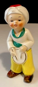 Vintage Little Drummer Boy Statuina Turbante Suona Tamburo Natale 5”T Giappone - Foto 1 di 9
